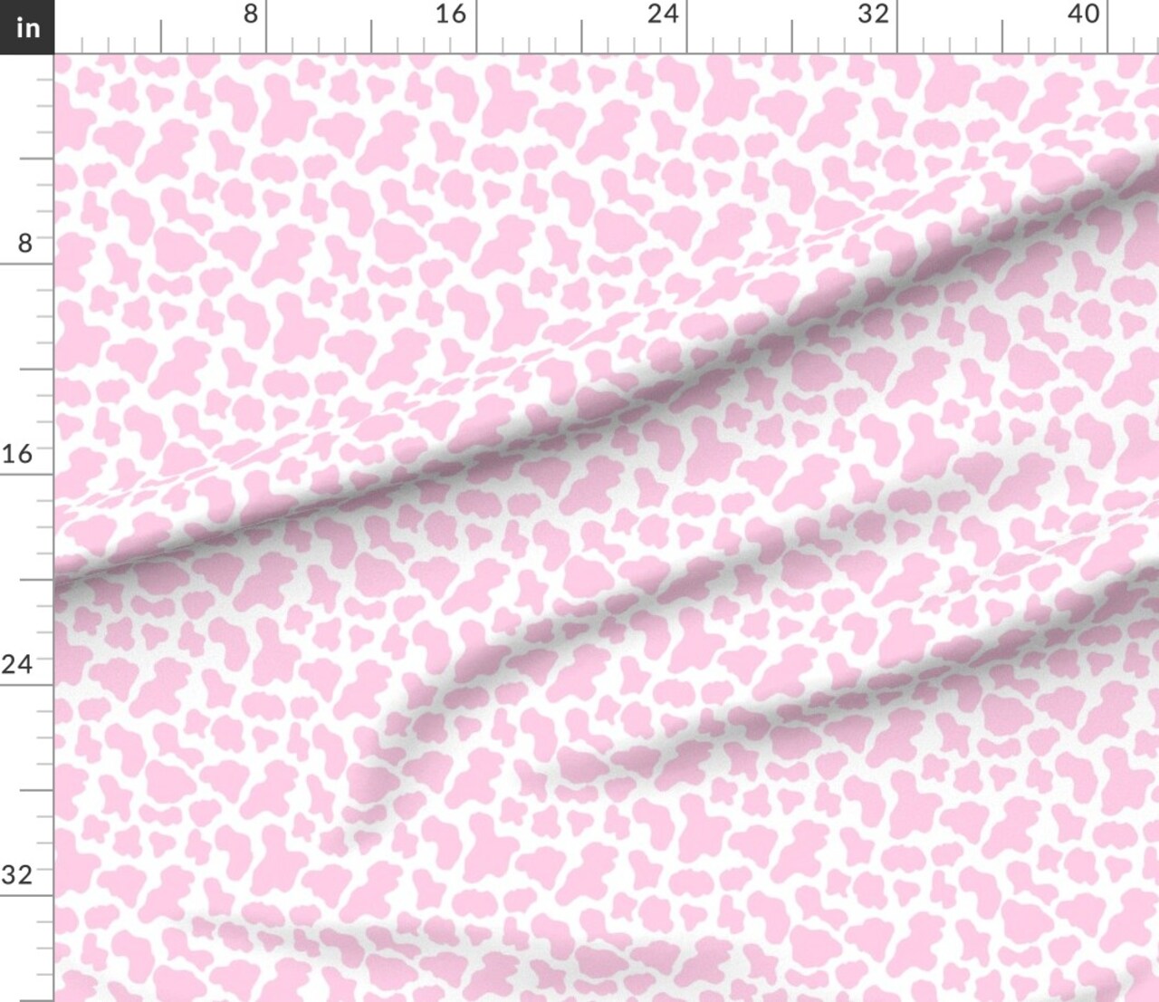 Small Pink Cow Print Strawberry 90S Trendy Fashion Farm Custom Printed Fabric by Spoonflower Various Fabrics by the Yard or Fat Quarter